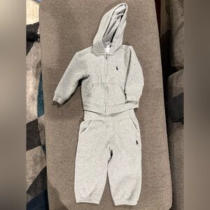 Ralph Lauren Toddler Light Gray Hoodie & Jogger Set